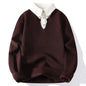 Men's Premium Fake Two-Piece Lapel Knit Sweater