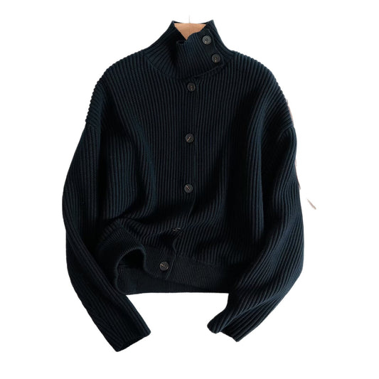 Chic High-Neck Knit Cardigan Top for Women