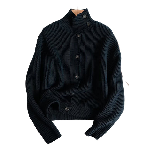 Chic High-Neck Knit Cardigan Top for Women