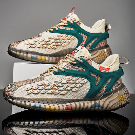 Chaussures Homme Nouveau Printemps Respirant Chaussures de Course Marée Nationale Chaussures de Sport Homme Printemps et Automne Chaussures Décontractées Homme AJ Chaussures Papa