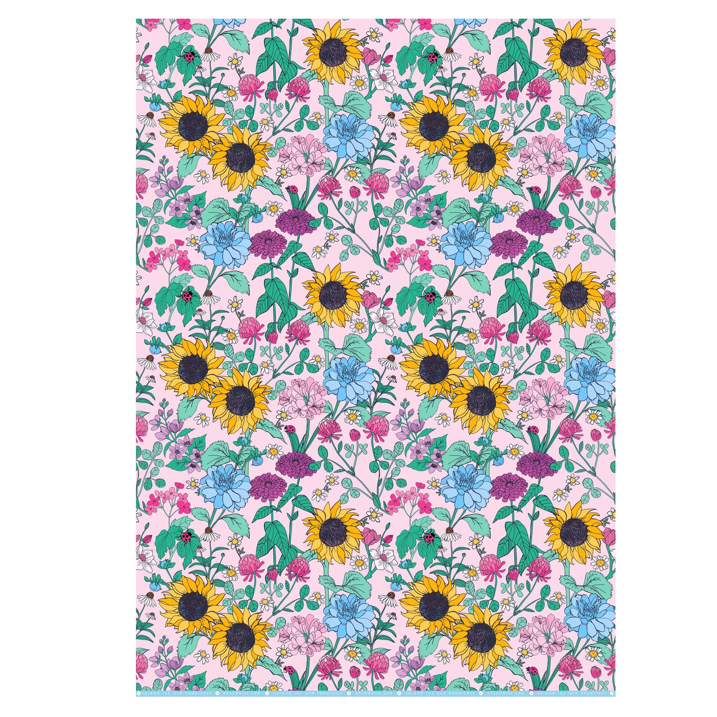 ENCHANTED GARDEN PINK GIFT WRAP SHEET