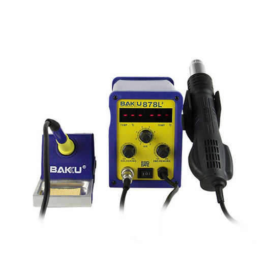 Station de soudage BAKU BK-878L2 AC 220V à affichage LED 2 en 1 avec pistolet à air chaud et fer à souder