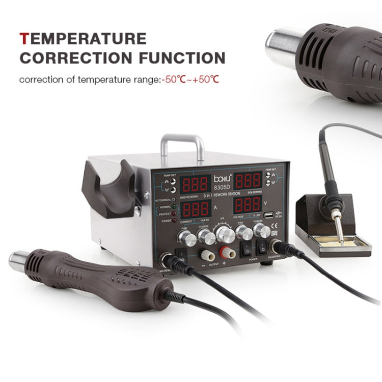 BAKU ba-8305D 220V 3 in 1 4 Digital Display Hot Air Gun Set, EU Plug