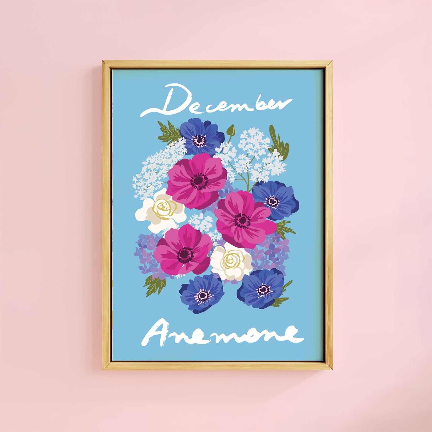 DECEMBER ANEMONE BIRTH FLOWER PRINT
