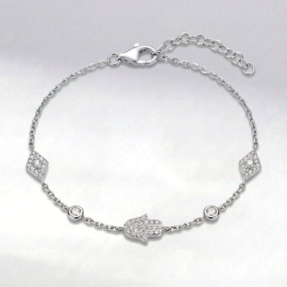 Eina Hamsa Hand & Evil Eye Bracelet | Silver