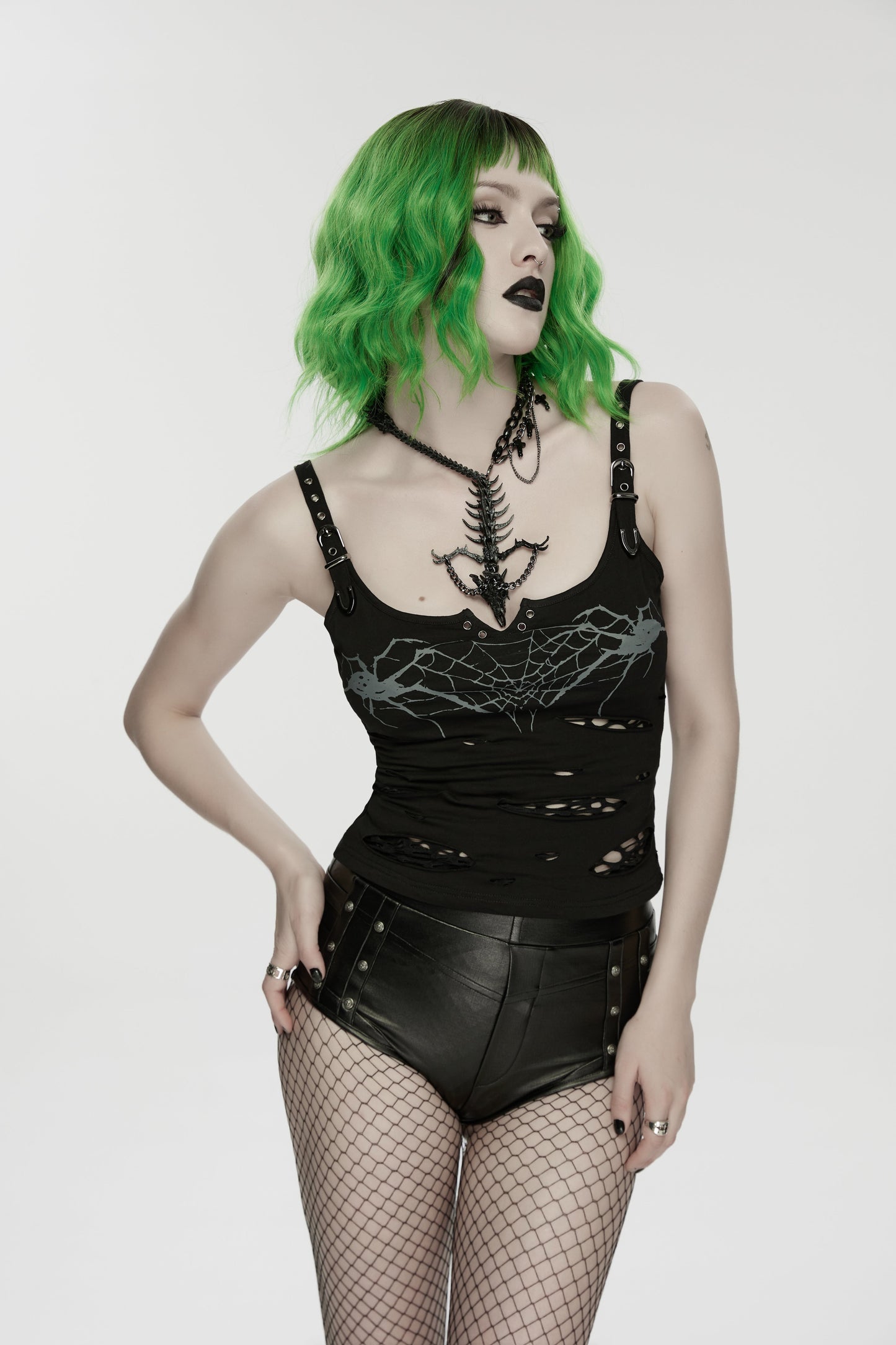Punk Rave Punk Devil Dragon Bone Necklace