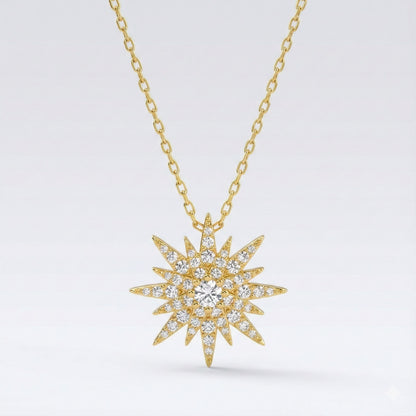 Estella Starburst Necklace | 18k Gold Plated