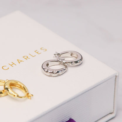 Esti Star Hoop Earrings | Silver