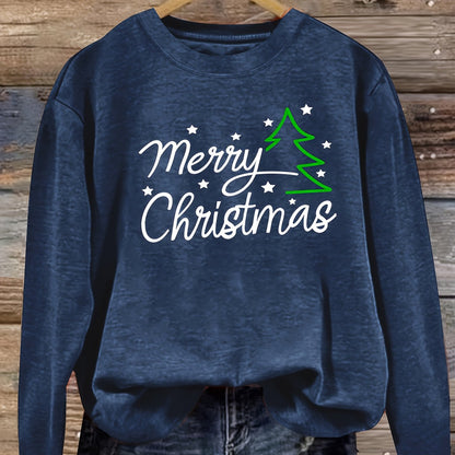 Women's Crew Neck Long Sleeve Top | Merry Christmas