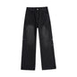 Street Style Studs Asymmetrical Straight Leg Jeans