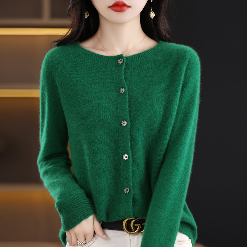 Osmanthus needle wool sweater women's knitted cardigan