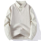 Knit Sweater Fake Two Piece Layered Top