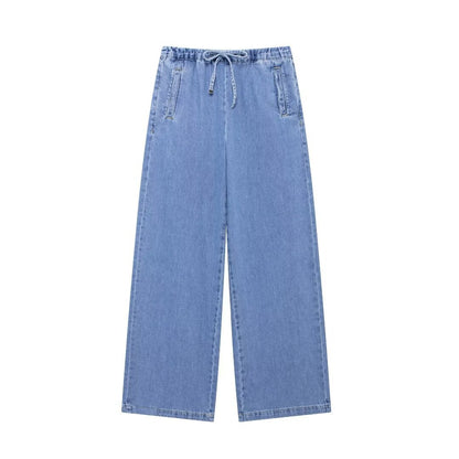 washed blue denim suit