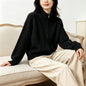 Solid color stand up collar sweater