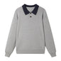 Long Sleeve Turn-Down Collar Knit Sweater