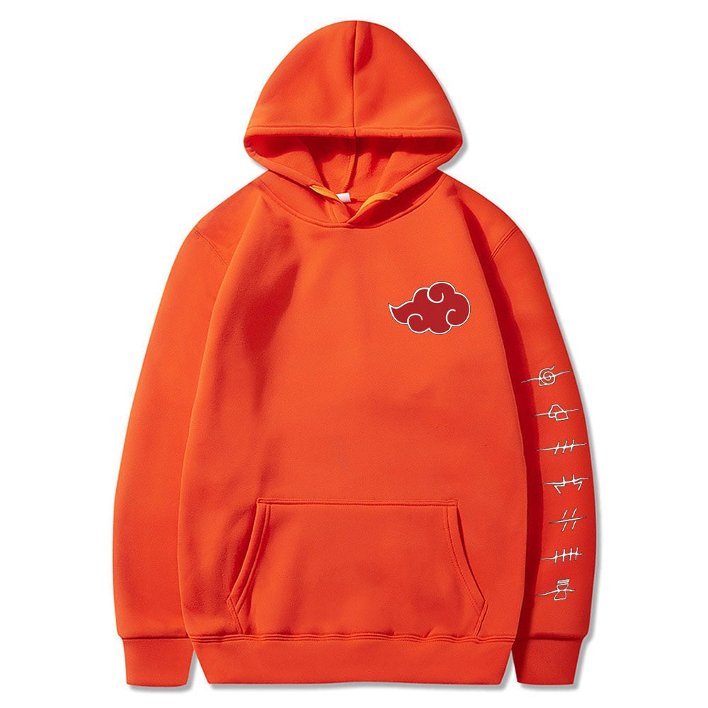 Japanese cloud print pullover hoodie oversized