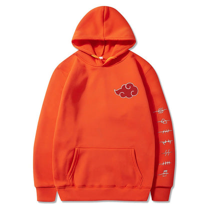 Japanese cloud print pullover hoodie oversized