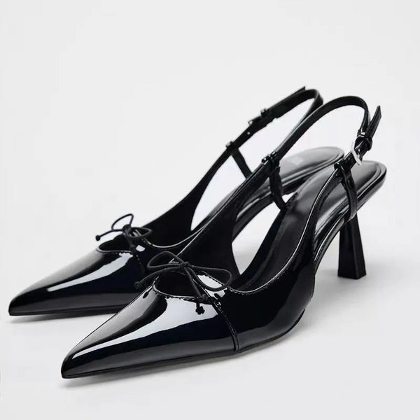 Women's Patent Leather Bow Heels