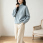 Solid color stand up collar sweater