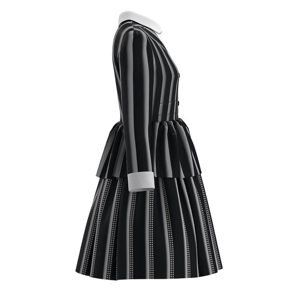 Jiamai New Wednesday Cosplay Striped Dress