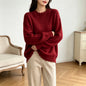 Solid color lace long sleeved pullover sweater
