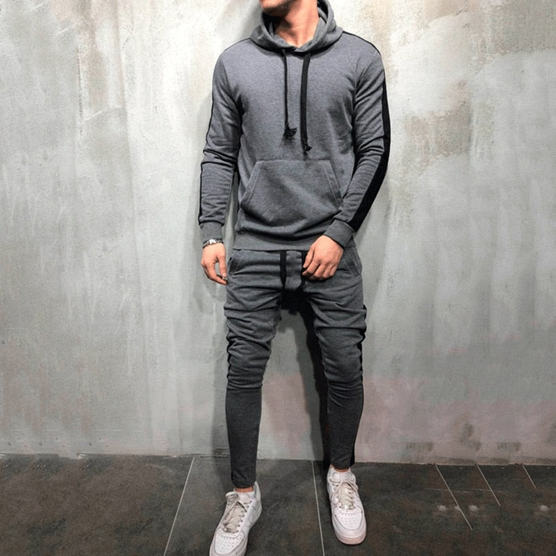Men Tracksuit Hooded Sweatshirt set