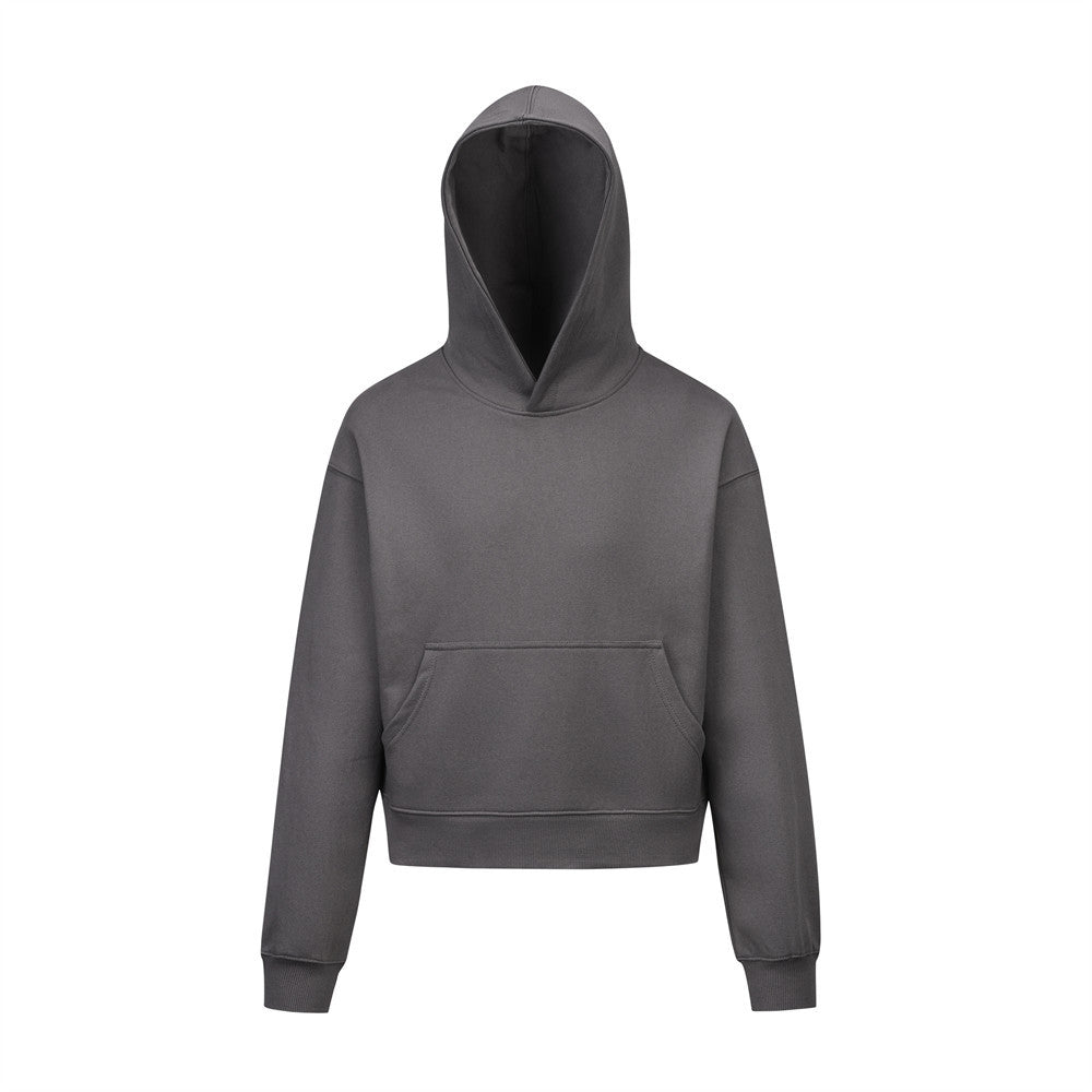 Solid Color Hoodie  Loose Casual Streetwear Simple Sporty Pullover Hooded Sweatshirt