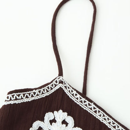 French style girl embroidered camisole top