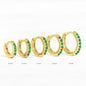 Earrings with Turquoise and Diamond Inlay 18K Gold Plated Stud