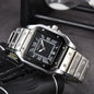 Stainless steel 3-pin square watch