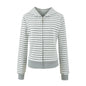 Women's Gray Striped Sweatshirt and Wide Leg Sweatpants