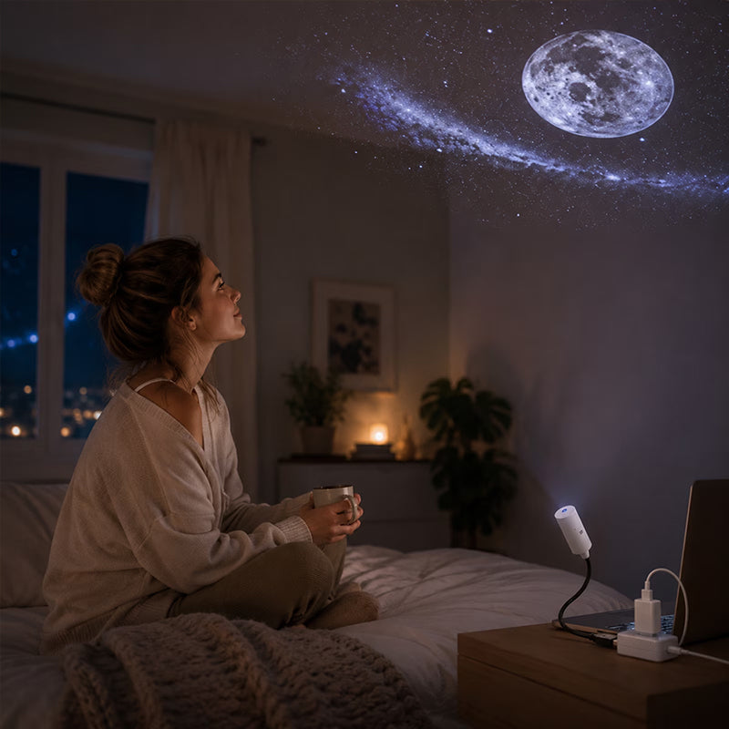 USB Star Projector – Interchangeable Patterns for Bedroom & Living Room