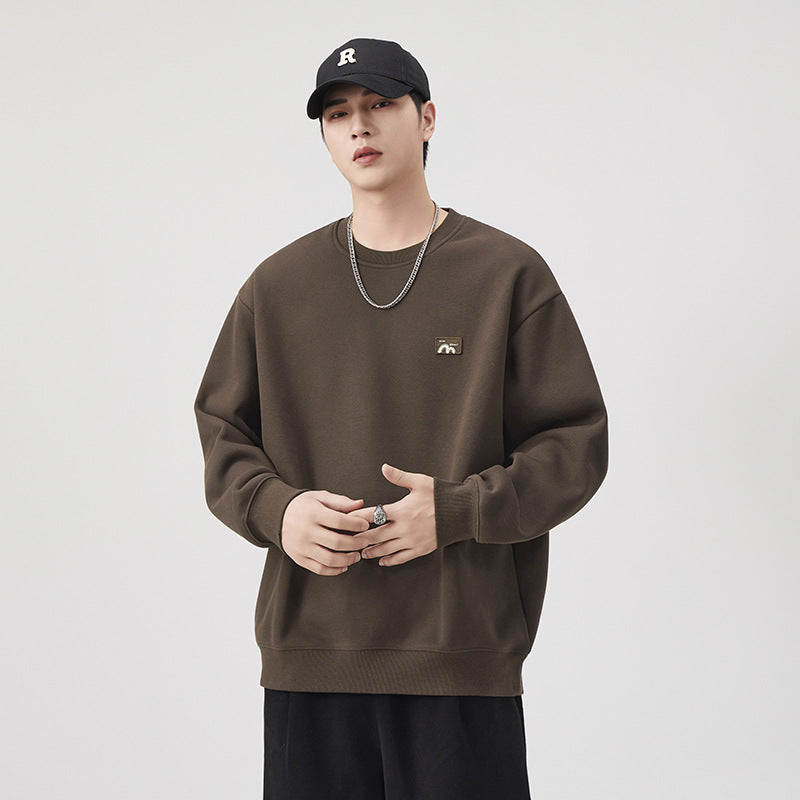 Men's Black Warm Thickened Sweatshirt Jacket