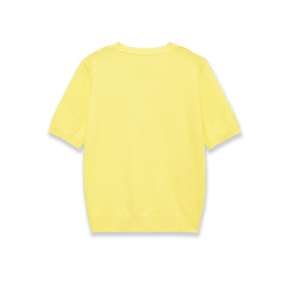 Casual slim fit V-neck short sleeved knitted sweater