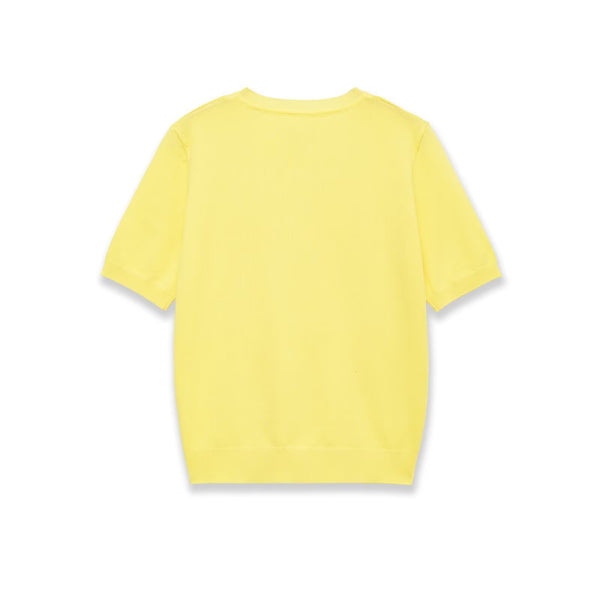 Casual slim fit V-neck short sleeved knitted sweater