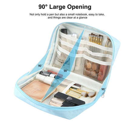 Trousse à crayons de grande capacité FunAdd, sac cosmétique en toile, taille: 230 x 170 x 75mm (bleu clair)