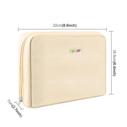 FunAdd Large-capacity Pencil Case Storage Organizer Ant Cloth Cosmetic Bag, Size: 230 x 170 x 75mm (Apricot)