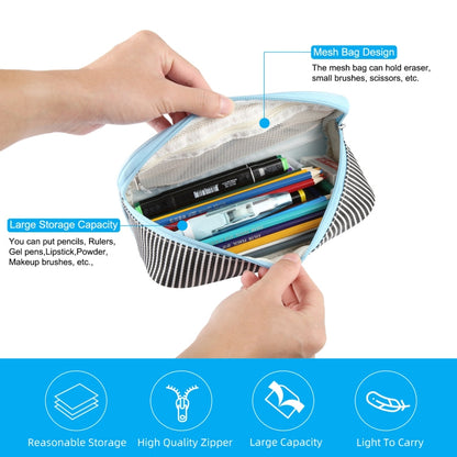 FunAdd Pencil Case Cosmetic Storage Organizer Ant Cloth Glasses Bag, Size: 230 x 110 x 70mm (Light Blue)