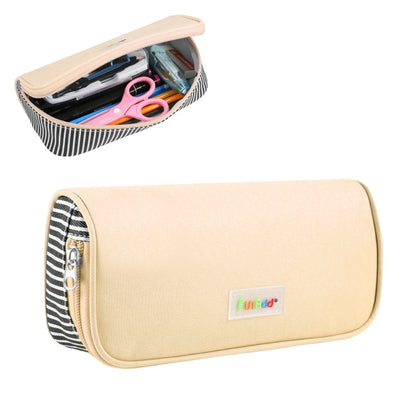 Trousse à Crayons FunAdd, Trousse de Rangement Cosmétique, Sac à Lunettes en Tissu Ant, Taille : 230 x 110 x 70 mm (Abricot)
