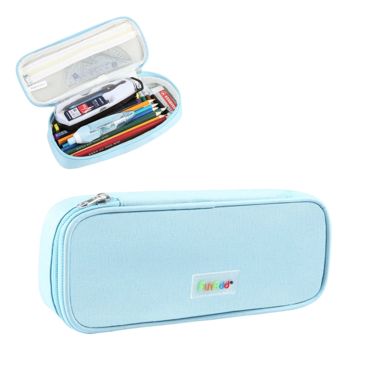 Trousse à Crayons FunAdd, Sac Organisateur en Tissu pour Cosmétiques, Taille : 235 x 105 x 50mm (Bleu Clair)