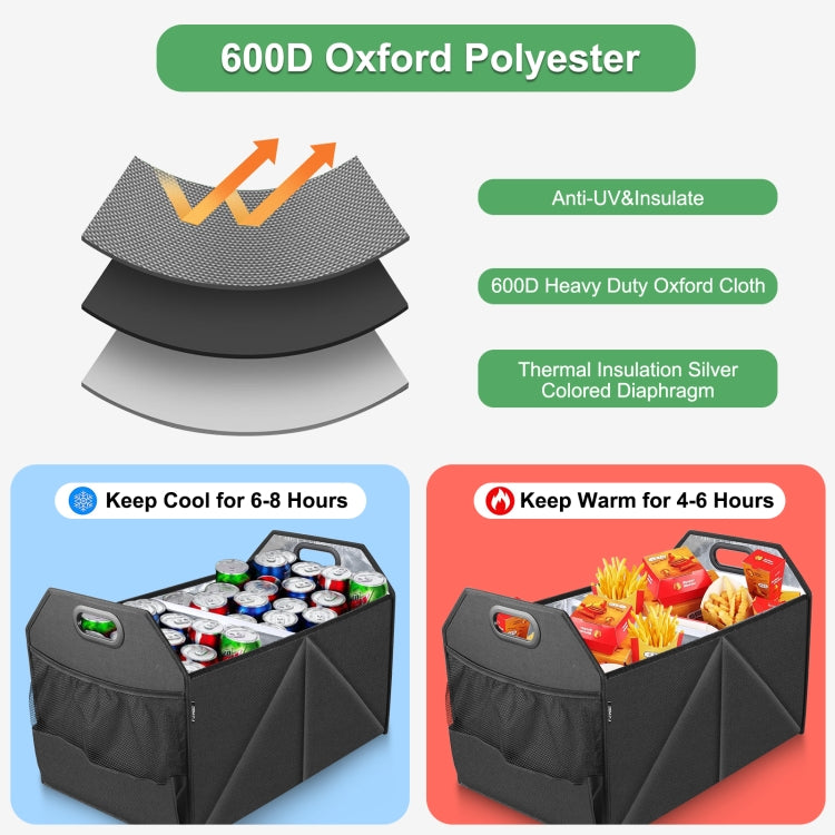 FunAdd Foldable Storage Fresh Box Vehicle Trunk Organizer Bag Transportation Fresh-keeping Box (Black)