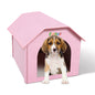 FUNADD Niche pour animaux de compagnie pliable, extra-large et résistante aux intempéries avec tapis amovible (Rose)