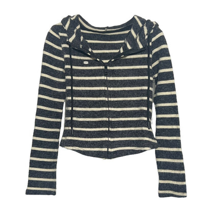 Cardigan zippé à capuche pour femme