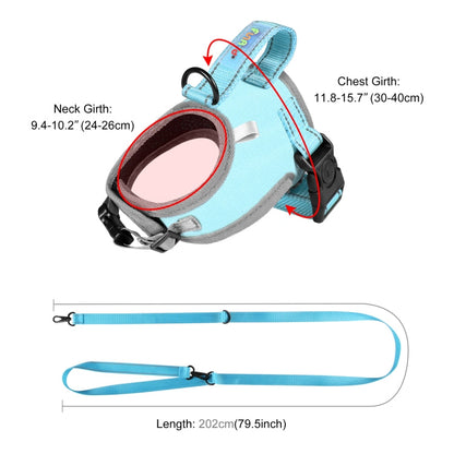 FunAdd Traction Rope Reflective Breathable Nylon Pet Vest Dog Harness, Size: S (Blue)