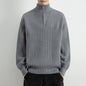 Men's  Relaxed Fit Stand Collar Knitted Jacket