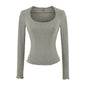 Women's U-Neck Long Sleeve T-Shirt
