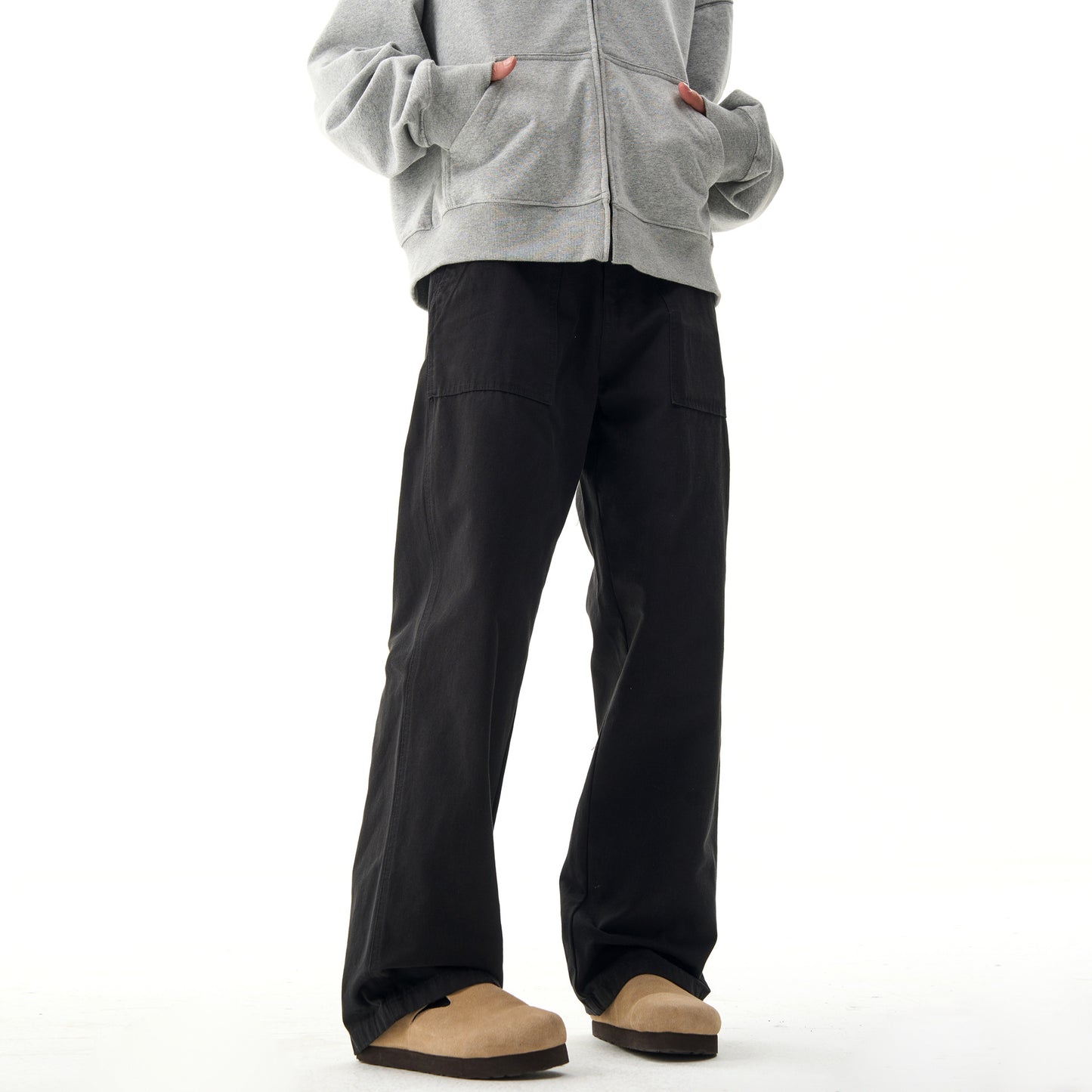 Pantalon décontracté unisexe ample à jambes droites