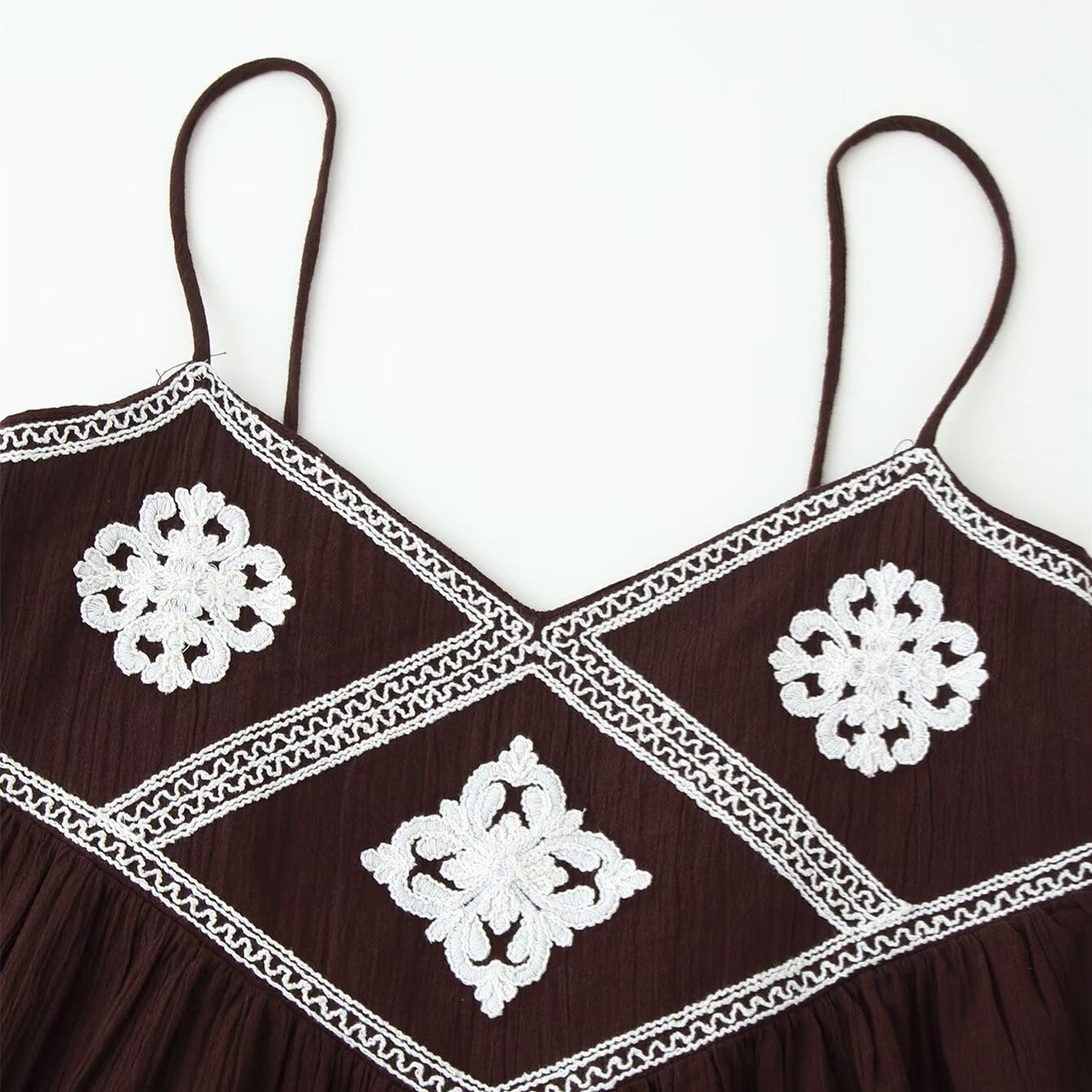 French style girl embroidered camisole top