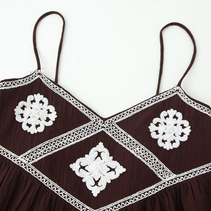 French style girl embroidered camisole top