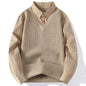 Knit Sweater Fake Two Piece Layered Top